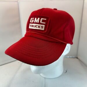 Vintage GMC Trucks Hat Cap Red‎ Embroidered Logo Snapback Adjustable Mens